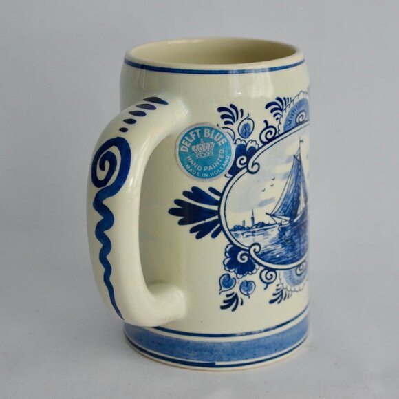 Delft Blue Handpainted Holland Beer Mug Vintage - Picture 3 of 8